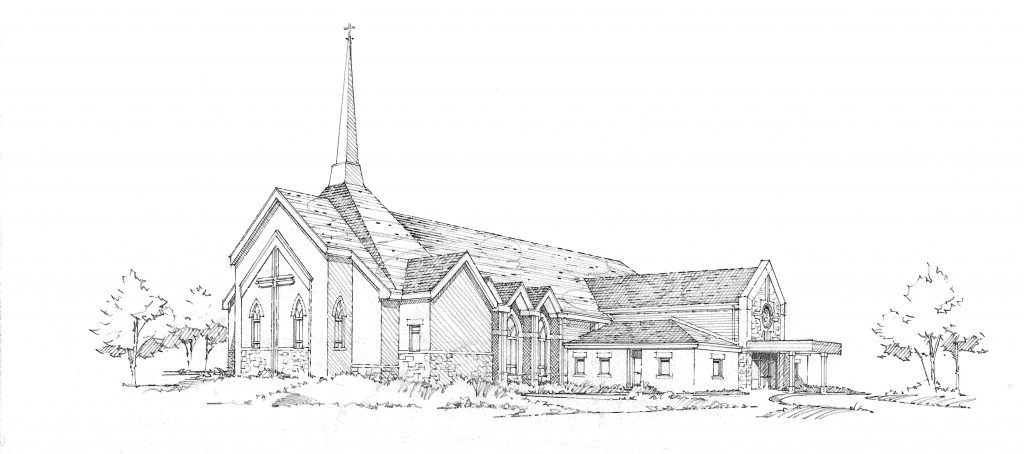 1024x454 Epiphany Building Sketch - Church Building Sketch