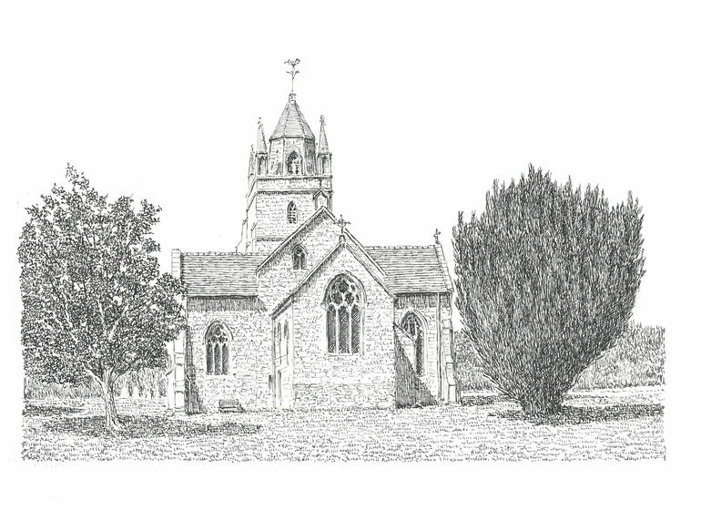 770x560 Artist Finishes Project To Draw Every Anglican Church In Hereford - Church Building Sketch