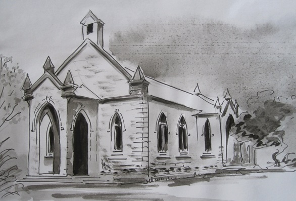 586x397 Going Back To Move Forward Thinkpiece Architectural Review - Church Building Sketch