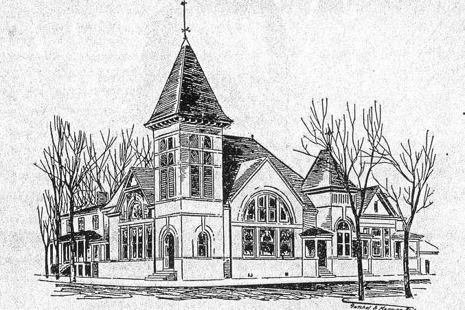 677x451 History Oxford Baptist Church - Church Building Sketch