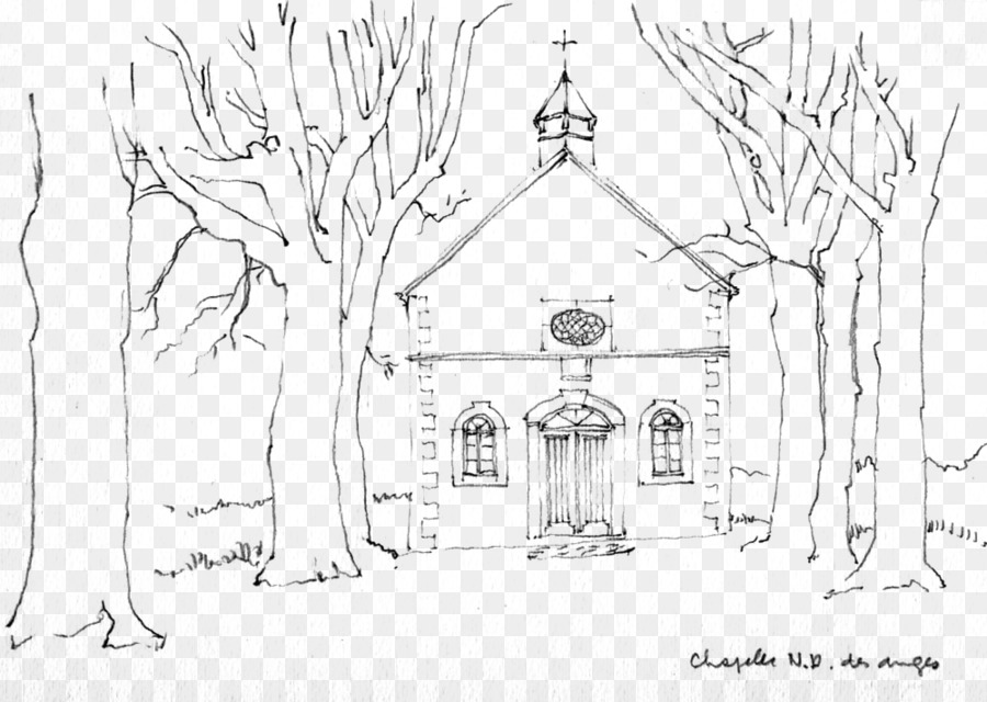 900x640 Church Line Art Architecture Sketch - Church Building Sketch