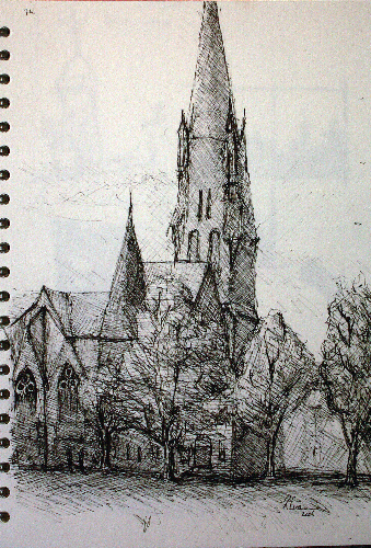 339x500 Church Sketch - Church Sketch
