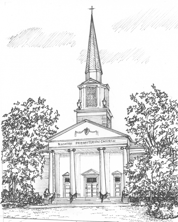 618x773 Commissioned Church Or Wedding Venue Ink Portrait Home Portraits - Church Sketch