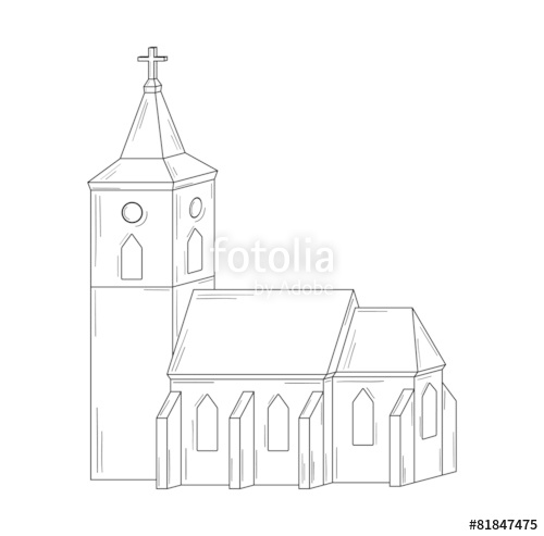 500x493 Sketch Of The Church Stock Image And Royalty Free Vector Files On - Church Sketch