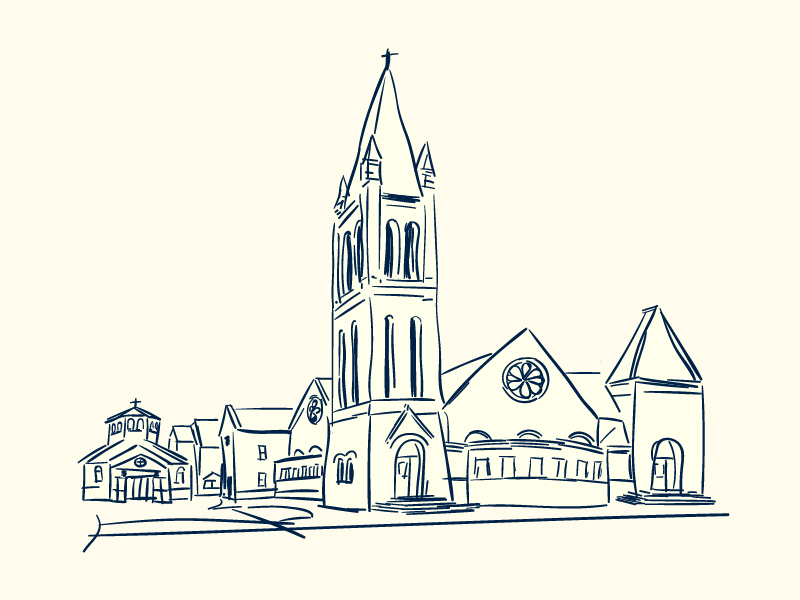 800x600 Laura Amp Michael Wedding Church Sketch By Michael Mueller - Church Sketch Images