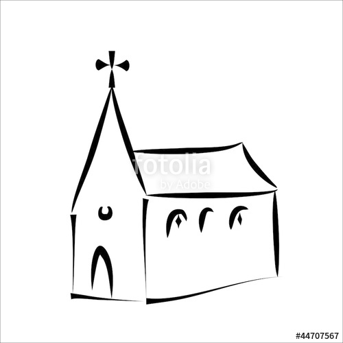 500x500 Church Simple Sketch Stock Image And Royalty Free Vector Files On - Church Sketch Images