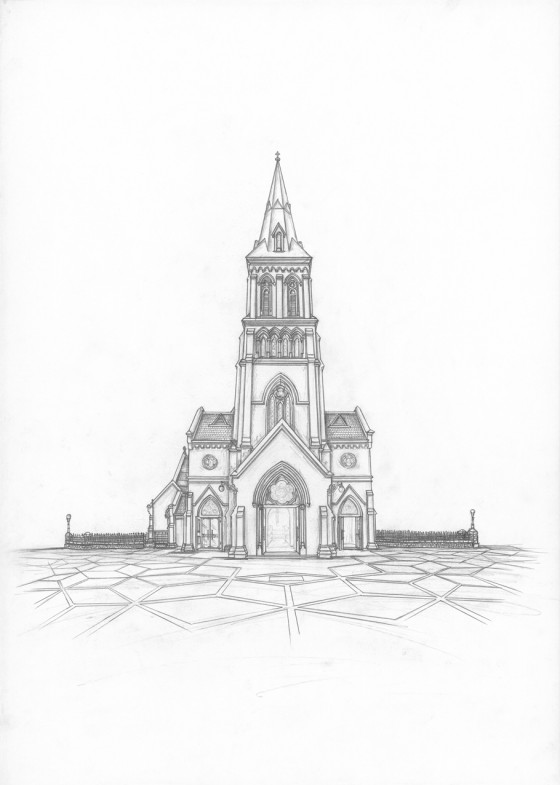 560x785 Church Sketches - Church Sketch Images