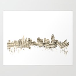 264x264 Cincinnati Skyline Art Prints Society6 - Cincinnati Skyline Sketch