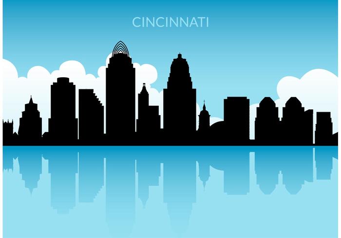 700x490 Free Cincinnati Skyline By Night Vector - Cincinnati Skyline Sketch