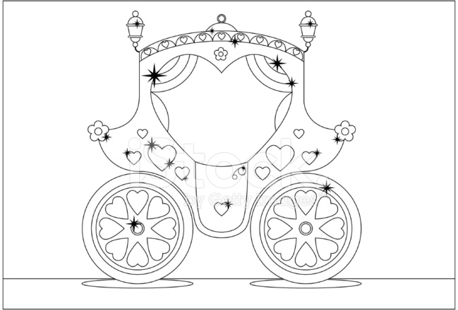 649x440 Cinderella Style Princess Carriage To Color Stock Vector - Cinderella Carriage Sketch