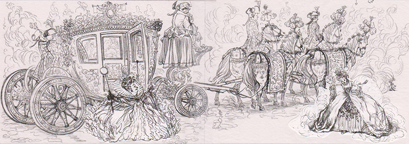 800x282 Collection Of Cinderella Coach Drawing Download Them And Try To - Cinderella Carriage Sketch