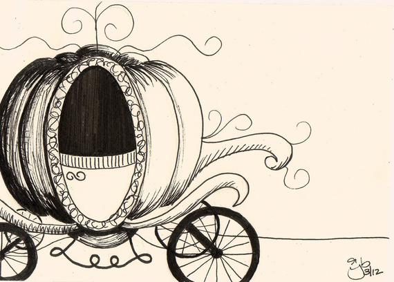 570x408 Princess Carriage Drawing - Cinderella Carriage Sketch