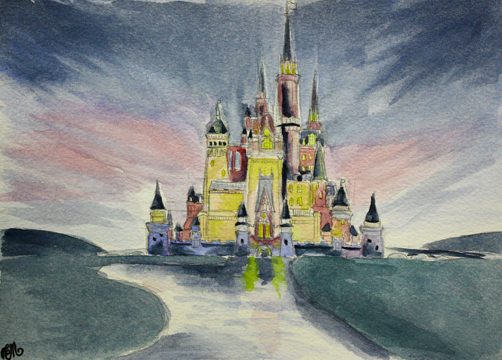 Collection Of Disney Castle Drawing In Color High Quality - Cinderella Cast...