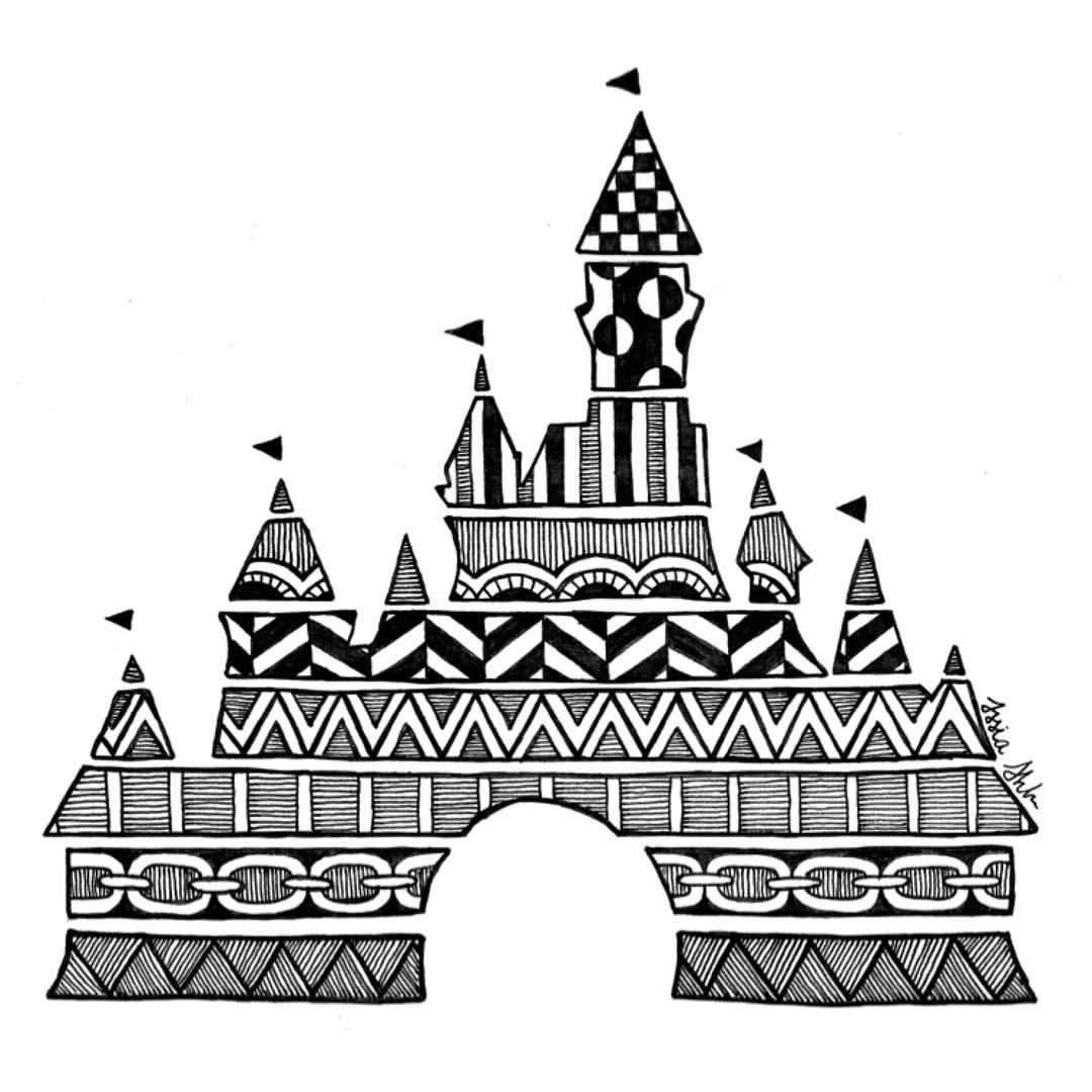 1080x1080 Simple Disney Castle Drawing At Getdrawings Free For Personal With - Cinderella Castle Sketch