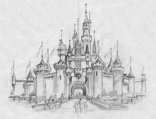 500x384 Sketch Of Disney Castle....i Just May Have To Try To Sketch This - Cinderella Castle Sketch