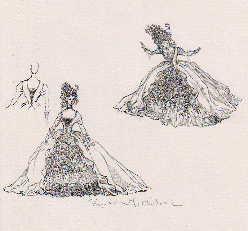 800x743 Costume (Sketch) Cinderella R. Michelson Galleries - Cinderella Dress Sketch