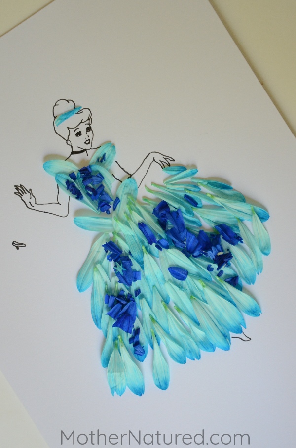 600x906 Disney Princess Dress Ups Using Gorgeous Natural Materials - Cinderella Dress Sketch