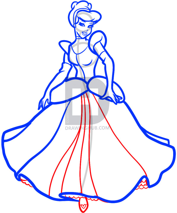 Cinderella Dress Sketch at PaintingValley.com | Explore collection of ...