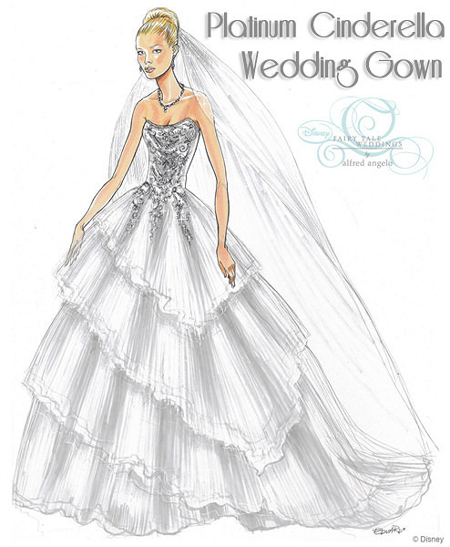 494x600 Platinum Cinderella Wedding Gown Sketch Posted To - Cinderella Dress Sketch
