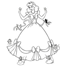230x230 Top 25 Free Printable Cinderella Coloring Pages Online - Cinderella Dress Sketch