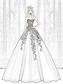 218x290 Alfred Angelo Cinderella 272r Sketch The Daily Mouseketeer - Cinderella Dress Sketch