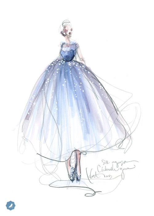 Cinderella Dress Sketch at PaintingValley.com | Explore collection of ...