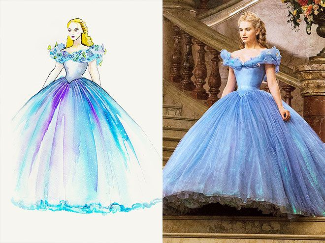 660x495 Cinderella Costume Design Photos Amp Sketches Lily James Costume - Cinderella Dress Sketch