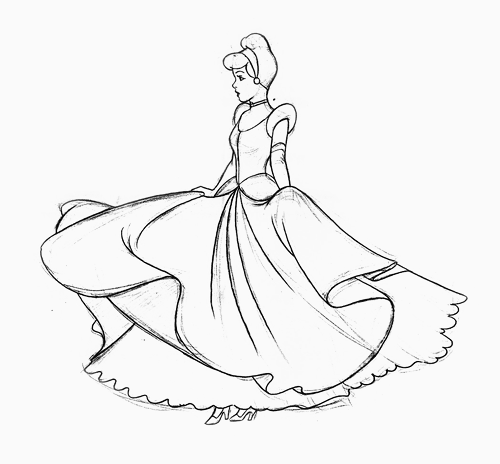 500x464 Cinderella Animated Sketch Art Disney World In 2018 - Cinderella Sketch