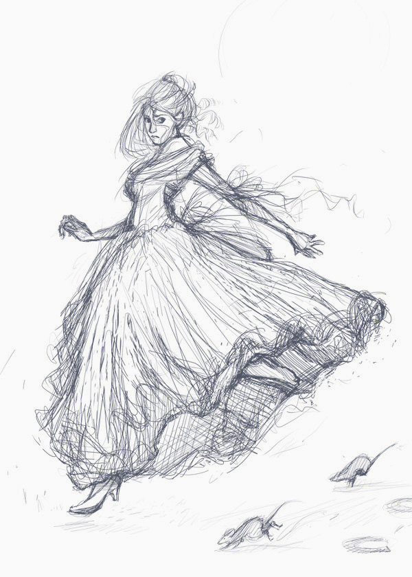 600x840 Cinderella Sketch By Doven - Cinderella Sketch