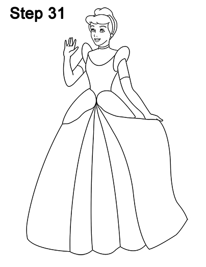404x523 How To Draw Cinderella (Full Body) - Cinderella Sketch