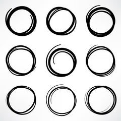 240x240 Circles. Scribble Circle Set, Geometric Sketch Frames. Handwritten - Circle Sketch