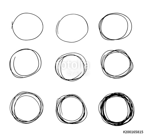 500x464 Hand Drawn Circle Sketch Set Doodle. Pencil Line Vector.hand Drawn - Circle Sketch