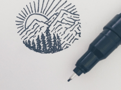 400x300 Mountain Circle Sketch By Joe Horacek - Circle Sketch
