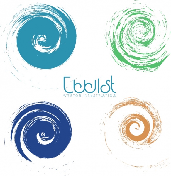 583x600 Twist Circles Collection Colored Flat Grunge Sketch Free Vector In - Circle Sketch Vector