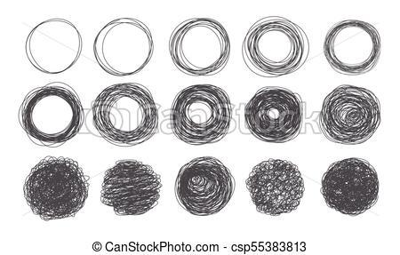 450x287 Vector Grunge Doodle Style Sketch Circle Frames Set Dirty Dry - Circle Sketch Vector