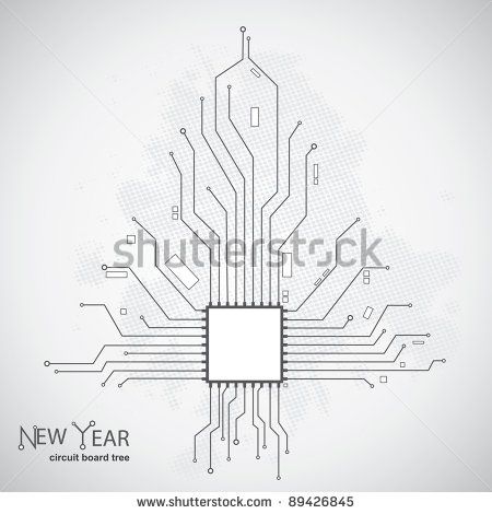450x470 Circuit Board Pattern In The Shape Of The Christmas Tree - Circuit Board Sketch