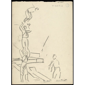 355x355 Laura Knight Sketch Of Circus Performers Knight, Laura Dame - Circus Sketch