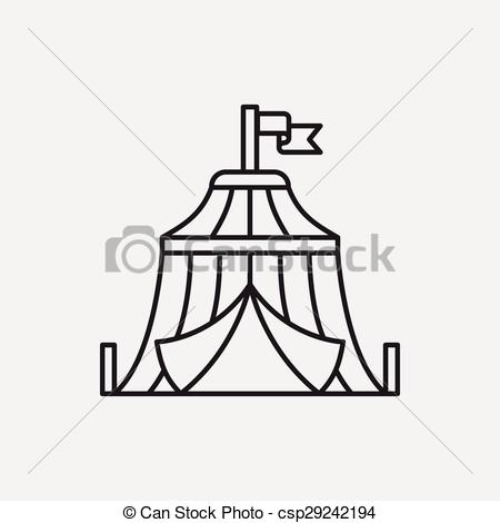 450x470 Circus Tent Line Icon. - Circus Tent Sketch