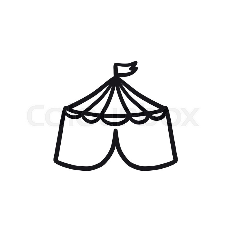 800x800 Circus Tent Vector Sketch Icon Isolated On Background. Hand Drawn - Circus Tent Sketch