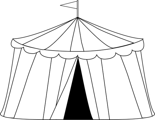 500x387 Carneval Clipart Black And White - Circus Tent Sketch