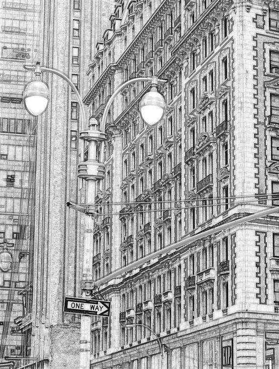 570x754 New York City City View Ii Sketch 8x10 Abstract Drawing By Ddfoto - City Building Sketch