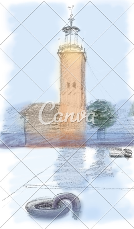 468x800 City Hall Stockholm Sketch - City Hall Sketch