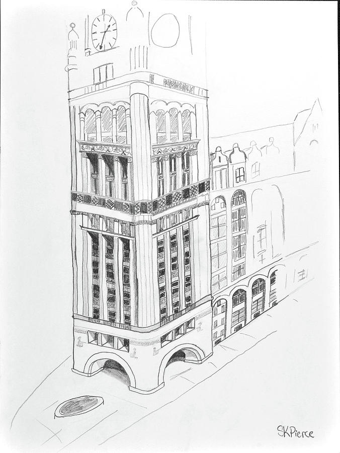 676x900 Milwaukee City Hall Drawing By Stephanie K Pierce - City Hall Sketch