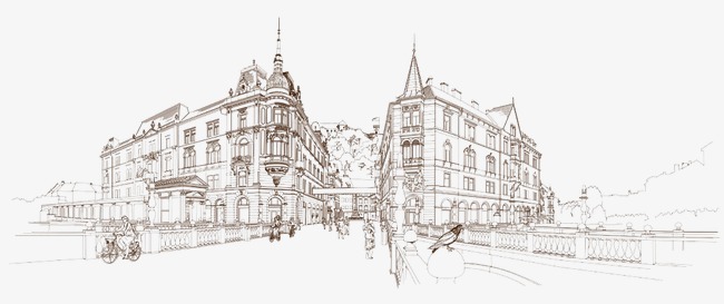 650x273 City Portrait Illustration, Building, Landscape Sketch, Landscape - City Landscape Sketch
