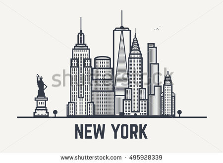 450x329 Nyc Skyline Drawing 42 Great Nyc Skyline Kostenlose Vektor Kunst - City Outline Sketch