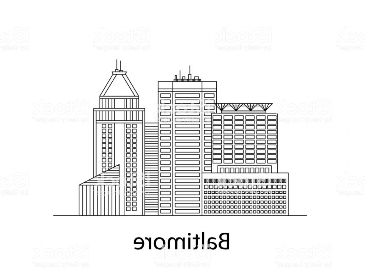 1228x921 The Baltimore Sketch City Sticker In Lines Vector In The Outline - City Outline Sketch