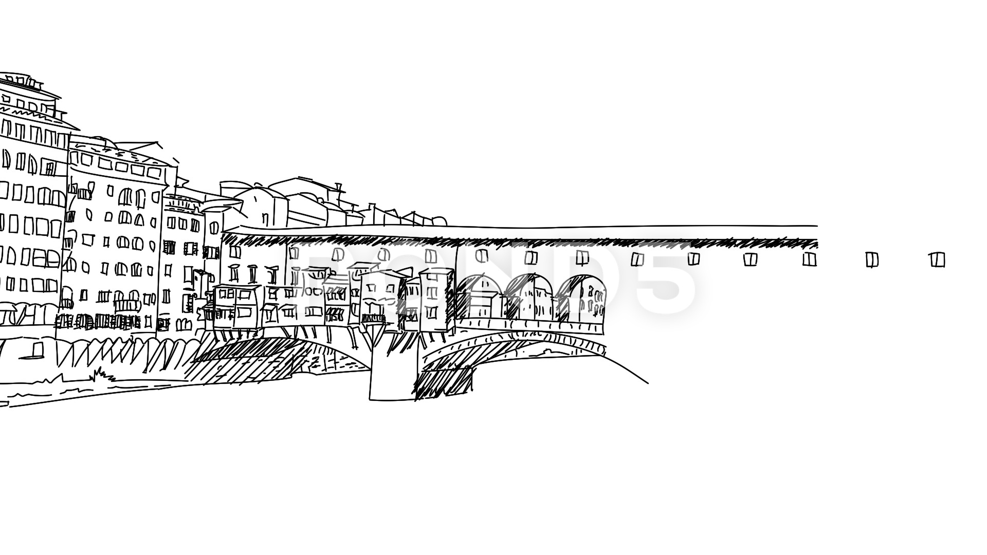 1920x1080 Video Florens City Outline Animation Hand Drawn Sketch ~ - City Outline Sketch