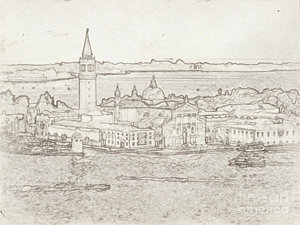 300x225 City Outline Drawings Fine Art America - City Outline Sketch