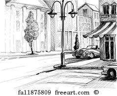 238x194 Free Pencil Sketch Art Prints And Wall Artwork Freeart - City Pencil Sketch