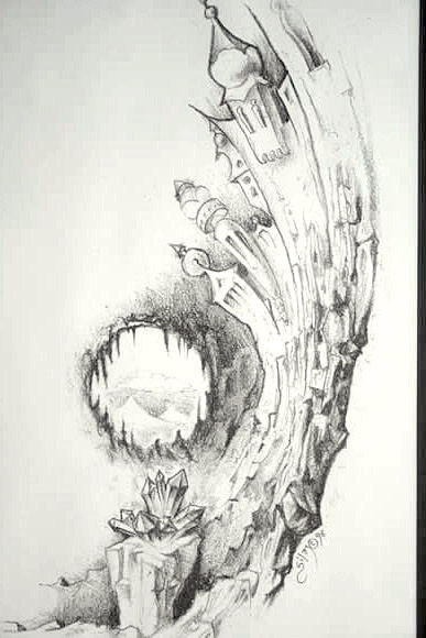 387x580 Cave City, Pencil Sketch - City Pencil Sketch